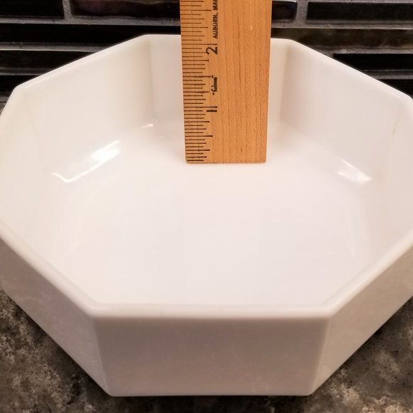 ARCOROC FRANCE MILK GLASS 1980s SET OF (4) WHITE OCTAGON SOUP SALAD BOWL BOWLS - Picture 9 of 12